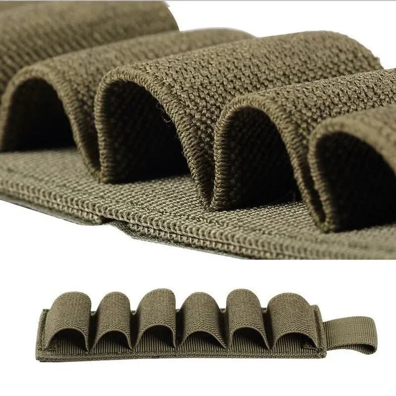 4pcs Tactical Hunting Hook Loop 6 Rounds Shell Holder Shotshell Insert Card Strip With Adhesive Back For 12 Gauge