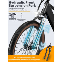 LUCKEEP C26 Aldult EBike 750W Motor 48V15AH Removable Battery City Electric Bikes 26*3.0-inch Off-road Mountain Electric Bicycle