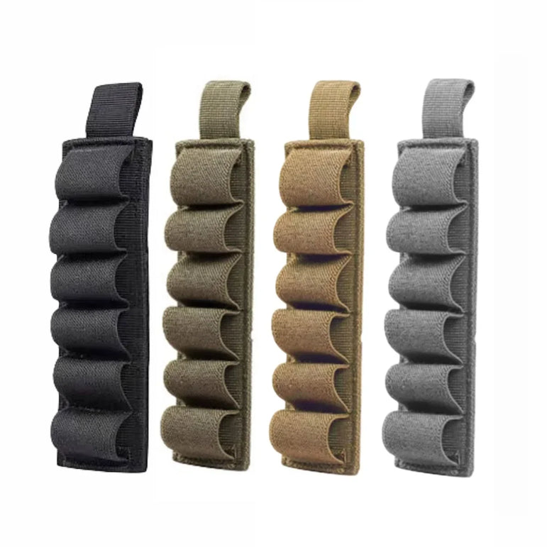 4pcs Tactical Hunting Hook Loop 6 Rounds Shell Holder Shotshell Insert Card Strip With Adhesive Back For 12 Gauge