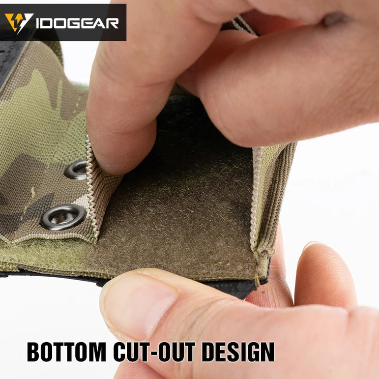 IDOGEAR Tactical Mag Pouch 9mm Double Mag Carrier Carbon Fiber MOLLE Pouch Camo 3590
