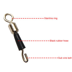 50pcs Fishing Barrel Bearing Rolling Swivel Solid Ring Professional Quick Fast Link Hook Connector for Fisherman Accassories