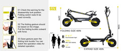 Electric Scooter Adults 1200W Motor 48V13/23AH Lithium Battery E Scooters Dual Spring Absorbers 11'' Off-Road Tires Scooter