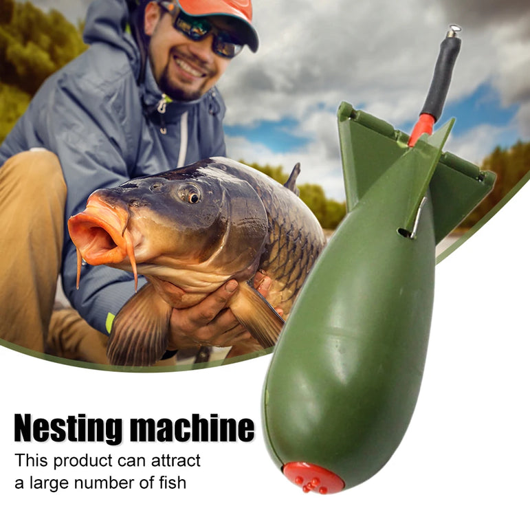 1PCS Carp Fishing Rocket Feeder 10.5/14.5/17.5cm Spod Bomb Float Lure Bait Holder Pellet Rocket Feeder Pellet Fishing Accessorie