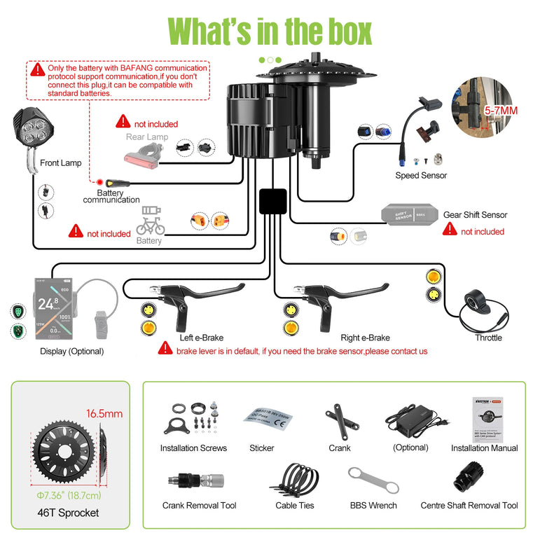 Bafang 48V 52V 1000W CAN Motor BBSHD Ebike Conversion Kit Electric Bicycle Mid Drive Engine BBS03 M615 MM G320.1000.C