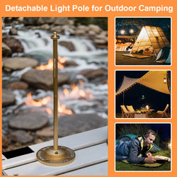 Camping Lights Support Aluminum Alloy Lantern Stand Holder 1/4In Extended Pole Detachable Light Pole for Outdoor Camping