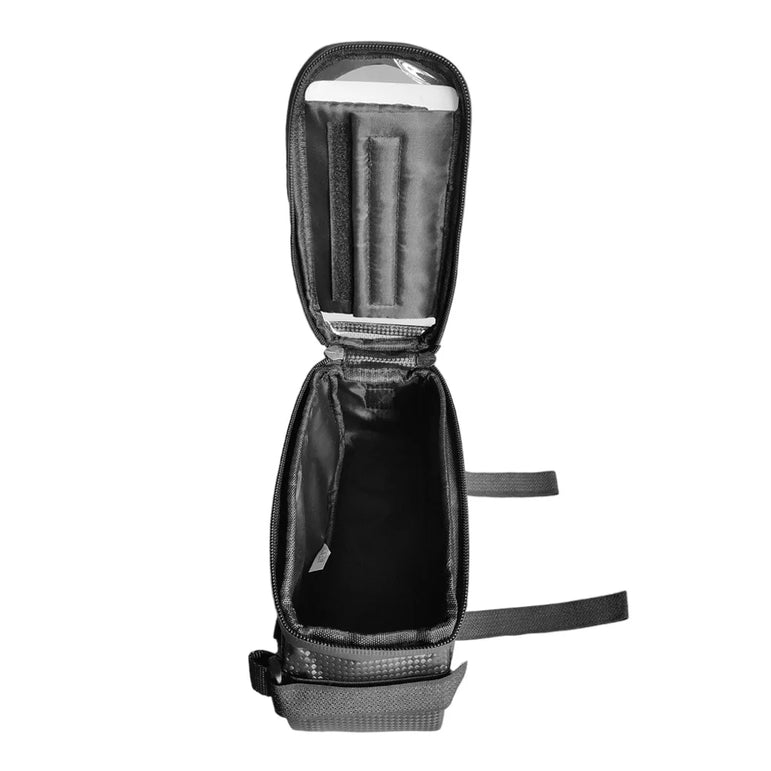 Bike Front Frame Bag Bike Storage Bag Waterproof Bike Phone Holder Bag Touch-Screen Bicycle Top Tube Bag for Phones Under 7 Inch
