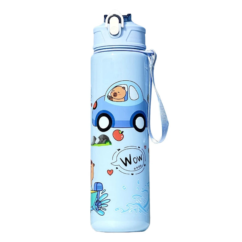 700ml Capybara Cute Water Cup with Straw & Handle Sports Water Bottle Portable Drinking Bottle for Boys Girls Daily Use