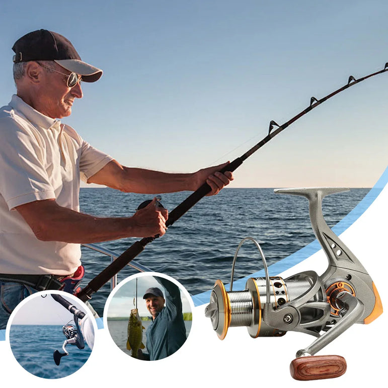 Spinning Fishing Reel 5.2/1 Gear Ratio CNC Metal Spool All Purpose Fishing Spinning Reel for Freshwater Saltwater