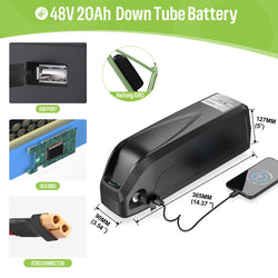 Original Ebike Battery 52V 48V 36V Hailong 18650 21700 Cell Lithium Battery Pack For BAFANG Tongsheng Motor Electric Bike Kit