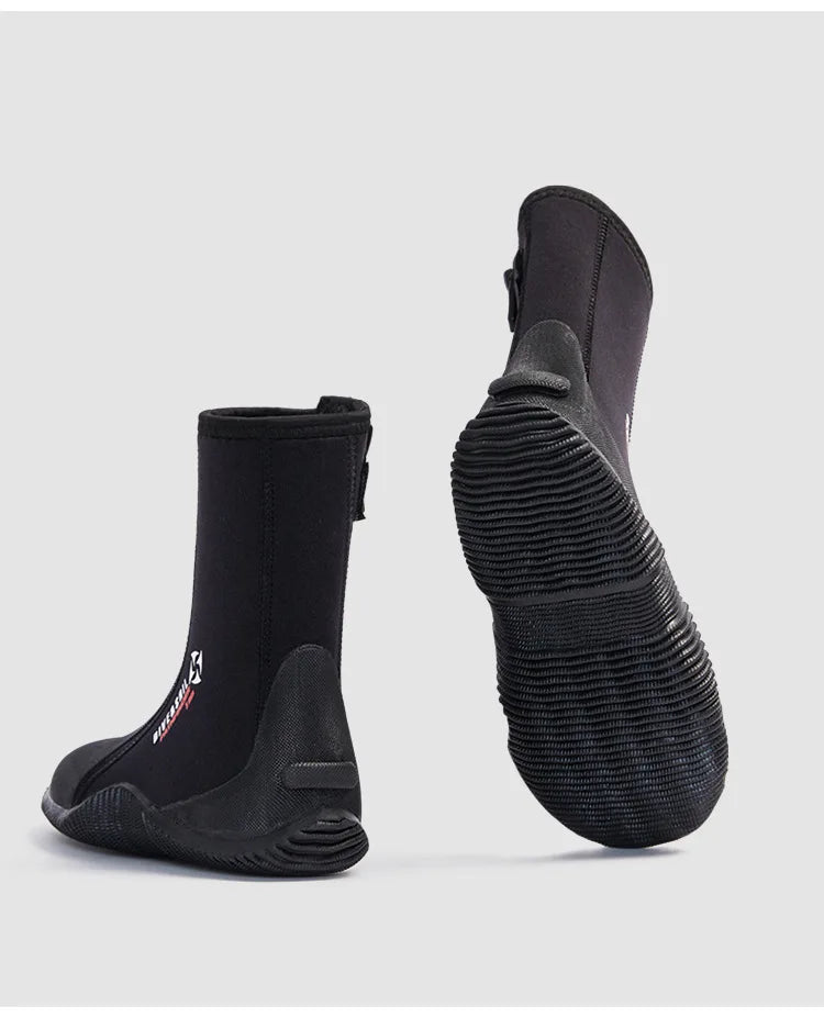 Oulylan Premium Neoprene Diving Boot 5m Water Shoes Wetsuit Booties With Anti-Slip Rubber Sole  Zipper For Surf Scuba 1 Pair