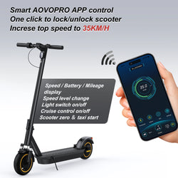 AOVOPRO New ESMAX Electric Scooter 500W 35km/h Adult APP Smart Scooter Shock-absorbing Anti-skid Folding Electric Scooter