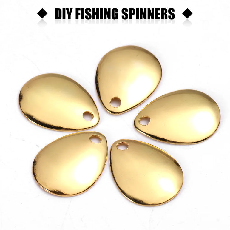 50pcs Fishing Spinner Blades Smooth Fishing Spinner Bait for Spinnerbait Thickened Lures Making Supplies DIY Fishing Accessories