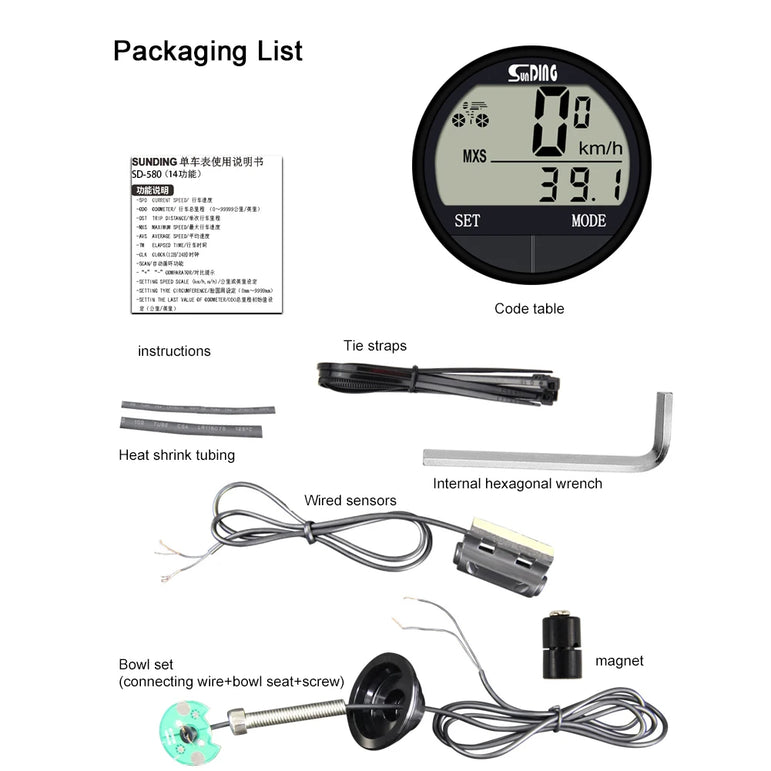Bike Computer LED Digital Bicycle Speedometer Odometer with Screen Cycling Computer Waterproof for Men Women Teens Bikers Outdoo