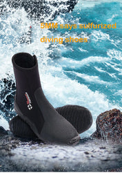 Oulylan Premium Neoprene Diving Boot 5m Water Shoes Wetsuit Booties With Anti-Slip Rubber Sole  Zipper For Surf Scuba 1 Pair