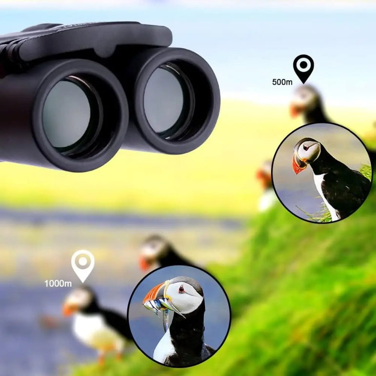 HD Powerful Binoculars, 500x25 5000M Long Range Folding Mini Telescope, for Hunting Sports Outdoor Camping Travel Outdoor Gifts