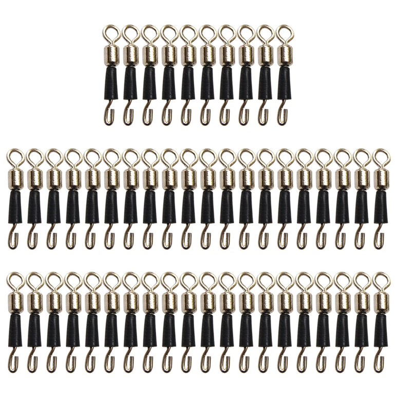 50pcs Fishing Barrel Bearing Rolling Swivel Solid Ring Professional Quick Fast Link Hook Connector for Fisherman Accassories