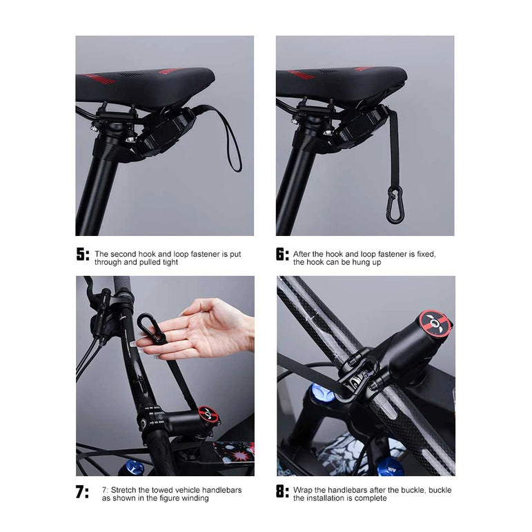 Retractable Bicycle Tow Rope Mountain Bike Parent-Child Pull Rope Flexible Trailer Rope Outdoor Tools