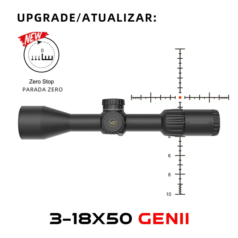 Vector Optics Tauron 3-18x50 FFP Riflescope | 1/10 MIL Turret Lock Adjustment | Zero Stop | For Field Tactical & Hunting