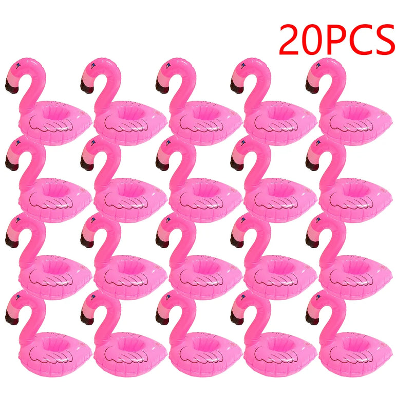 1-50PCS Water Coasters Floating Inflatable Cup Holder Swimming Pool Drink Float Toy Inflatable Pool Flamingo Party Decoration