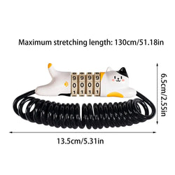 Bike Helmet Lock 4-Digit Cycling Combination Wire Lock Portable Password Zinc Alloy Lock Motorcycle Scooter Helmet Chain Lock