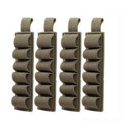 4pcs Tactical Hunting Hook Loop 6 Rounds Shell Holder Shotshell Insert Card Strip With Adhesive Back For 12 Gauge