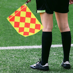 Soccer Referee Kit Referee Flag Red and Yellow Cards with Whistle Notebook and Pencil Sport Training Useful Referee Tool