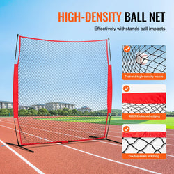 SucceBuy 7x7 ft Barricade Backstop Net Ball Sports Barrier Netting Portable Practice Equipment with Carry Bag Protection Screen