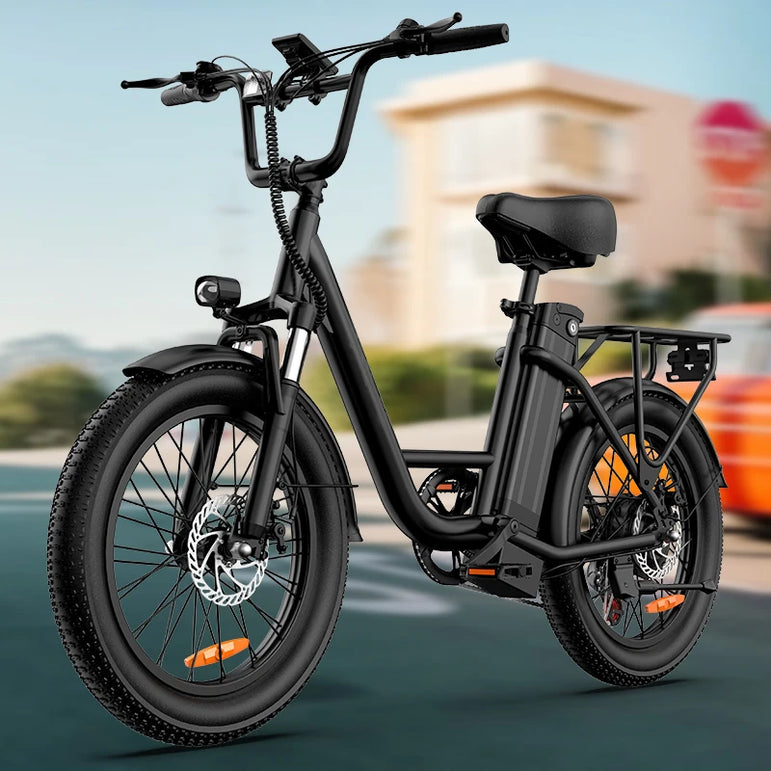 745W 20x3" Fat Tire Electric Bike 48V 13Ah Removable Battery 20MPH 7-Speed Gears Dual Disc Brakes Adult Moped for Off-Road City