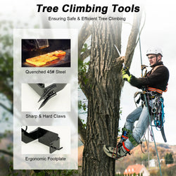 1 Pair Tree Climbing Tools Spike Set Climb Trees Rope Tool with Safety Belt for Outdoor Jungle Survival Climbing Fruit Picking