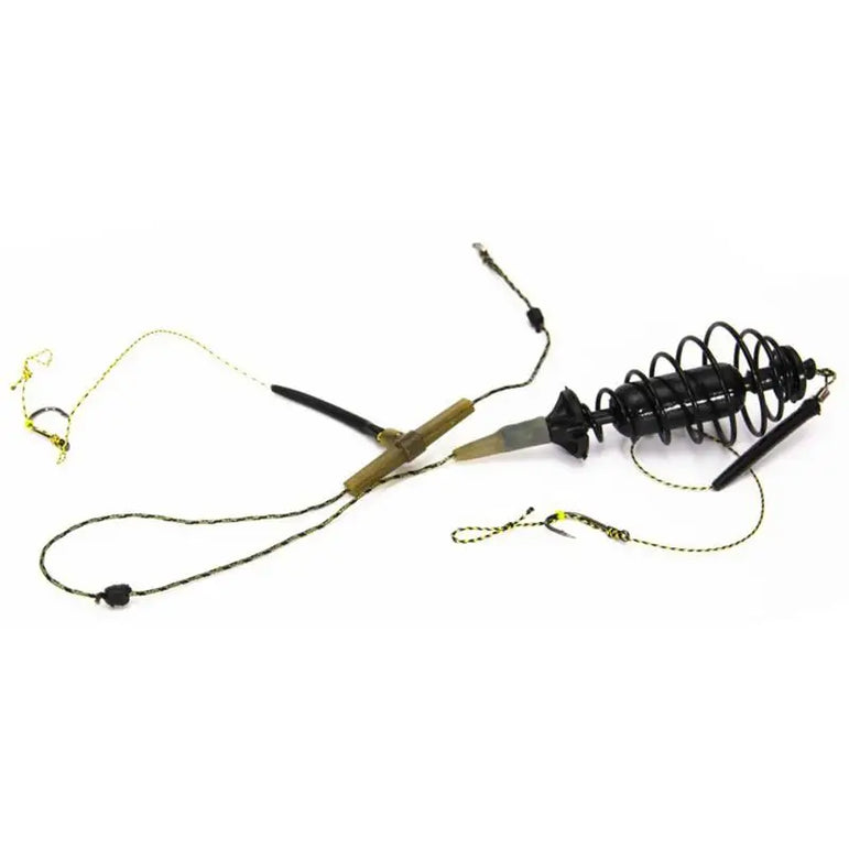 Fishing Feeder Set Fishing Feeder Bait Cage Spring Holder With Metal Sinkers Long Carp Nesting Device Fishing Set Fixed-point