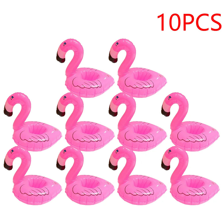 1-50PCS Water Coasters Floating Inflatable Cup Holder Swimming Pool Drink Float Toy Inflatable Pool Flamingo Party Decoration