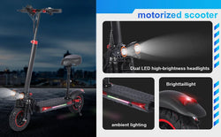 1200W Foldable Adult Electric Scooter with Seat, 11'' Off-road Tires, 48V 21Ah Battery, Dual Suspension Commuting E-scooter
