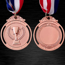 10-50pcs 2" Gold Silver Bronze Award Medal Zinc Alloy Round Winner Medals w/ Neck Ribbon 1st 2nd 3rd Prizes Winner Prize Present