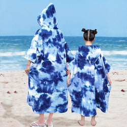 Surf Poncho Towel Microfiber Fabric Microfiber Beach Blanket Quick Dry Beach Poncho with Large Pockets for Surfer Swimmer Diver