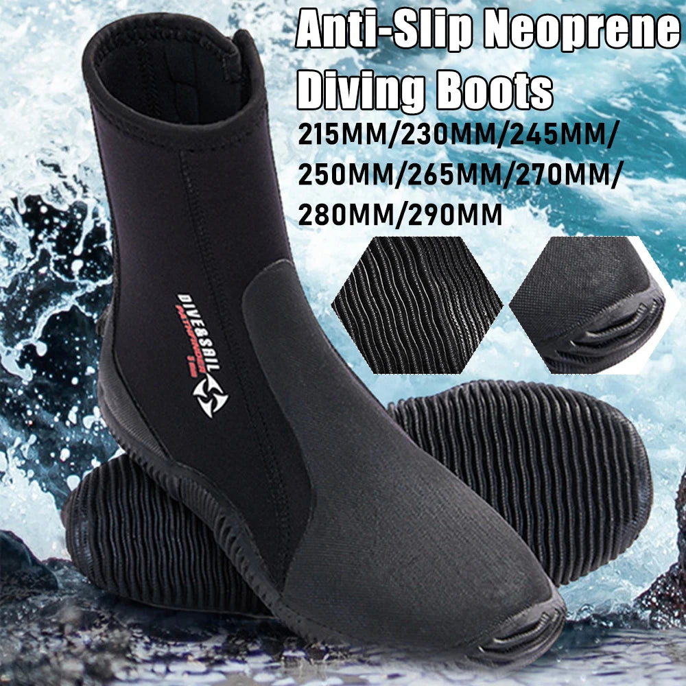5MM Neoprene Diving Boots Non-slip Beach Water Boots Unisex Waterproof Snorkeling Fin Sock Wetsuit Water Shoes For Water Sport