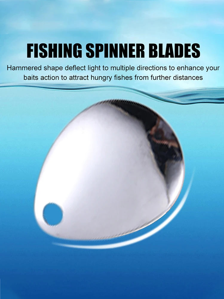 50pcs Fishing Spinner Blades Smooth Fishing Spinner Bait for Spinnerbait Thickened Lures Making Supplies DIY Fishing Accessories