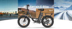 745W 20x3" Fat Tire Electric Bike 48V 13Ah Removable Battery 20MPH 7-Speed Gears Dual Disc Brakes Adult Moped for Off-Road City
