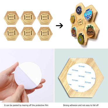 6pcs Medal Display Hanger Rack Creative Decoration Hexagon Honeycomb Medal Storage Holder Case for Sports Events