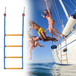 4 Step Boat Rope Ladder Folding Marine Rope Ladder Heavy Duty Climbing Rope Portable Rope Boarding Ladder