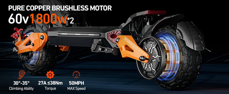 Dual Motor Adult Dual Shock-Absorbing Electric Scooter Long Endurance Double Rocker Arm Commuter Off-Road E-Scooter