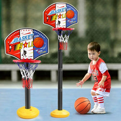 2021 New 4 Helights 1.15M Adjustable Kid Hoop Set Children Shoot a Basket Gifts Basketball Back Board Stand Sport