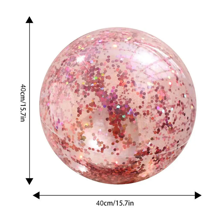 40cm Inflatable Glitter Beach Ball Summer Water Play Sequin Balls Outdoor Swimming Pools Party Toys for Kids Adults Water Sports