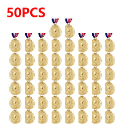 10-50pcs 2" Gold Silver Bronze Award Medal Zinc Alloy Round Winner Medals w/ Neck Ribbon 1st 2nd 3rd Prizes Winner Prize Present