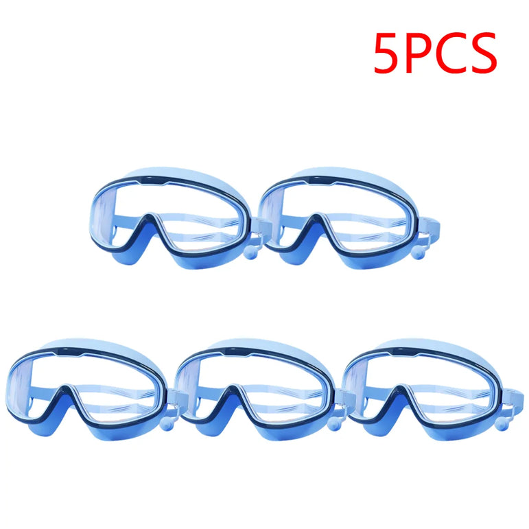 1-5PCS Swim Goggles Anti Fog Swimming Goggles Waterproof HD Swim Glasses Large Frame UV Protection Swim Goggles for Boys Girls