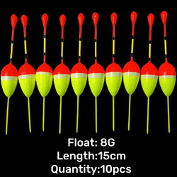 10Pcs Fishing Float Set Buoy Bobber Vertical buoy fish Floats Bobbers fishing Tackle Tools fishing Lure Float Fluctuate