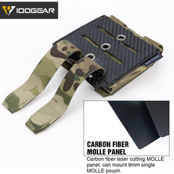 IDOGEAR Tactical Mag Pouch 9mm Double Mag Carrier Carbon Fiber MOLLE Pouch Camo 3590