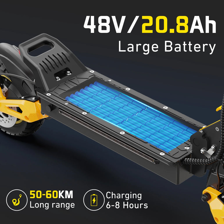 IENYRID IE-ES1 Foldable Electric Scooter 2x1200W Dual Motor Peak 3000W 48V20.8Ah Lithium Battery E-Scooter 10-inch Tires