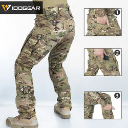 IDOGEAR Combat UFS Pants Tactical Pants w/ Knee Pads Camo Trousers Outdoor Hunting 3209