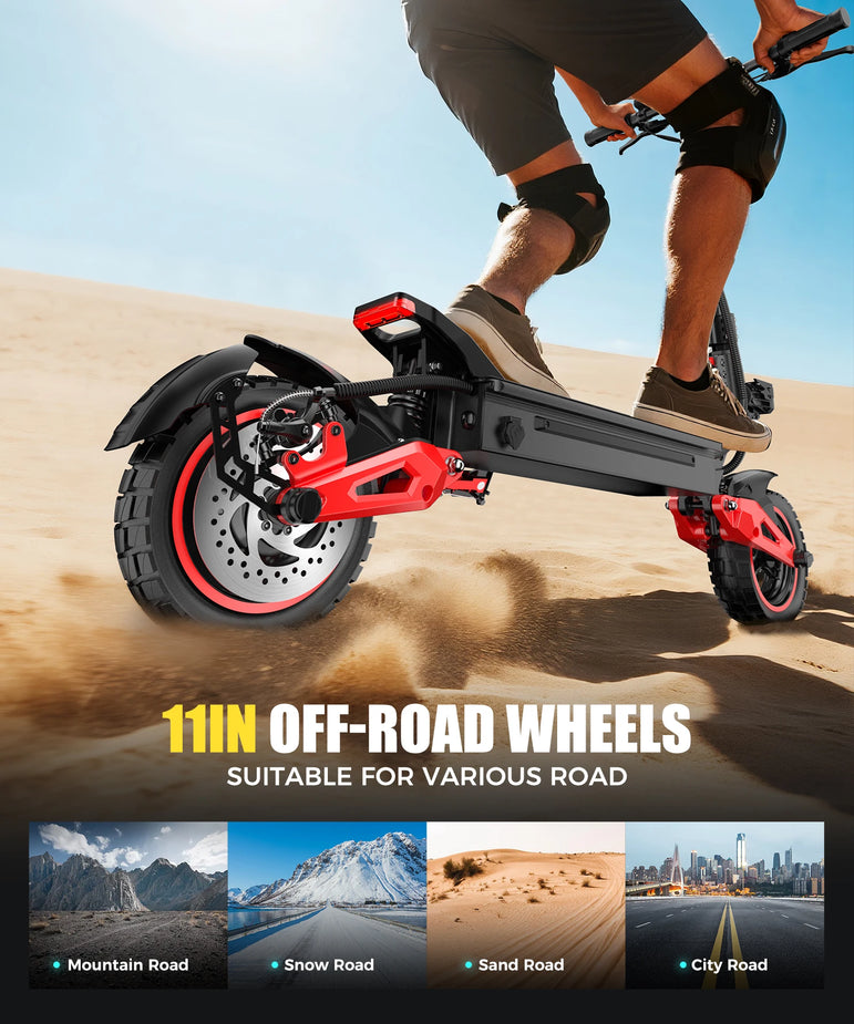Electric Scooter 1600W Motor 48V18AH Battery E-Scooter Dual Disc Brakes 10inch Off-road Tire Maximum Speed 50KM/H City EScooters