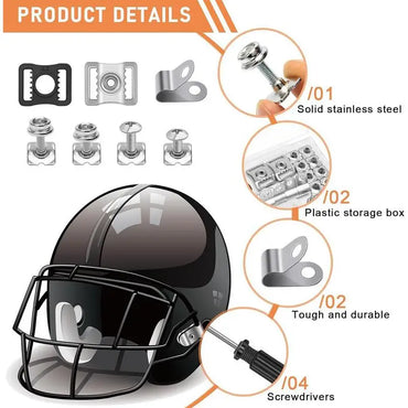 Ice Hockey Helmet Repair Accessories 57pcs Football Baseball Hockey Softball Helmet Repair Kit Replacement screw parts Tools